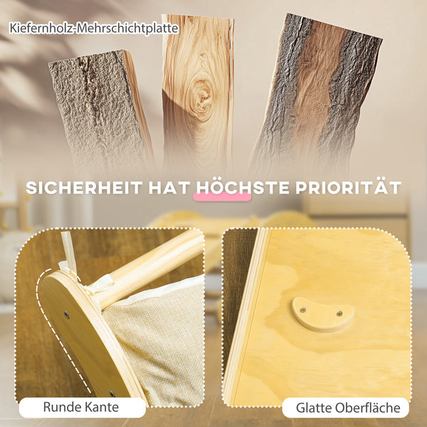 Kinder Kletterset Indoor mit Rutsche und Schaukelwippe aus Holz