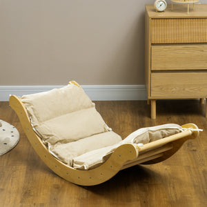 Kinder Kletterset Indoor mit Rutsche und Schaukelwippe aus Holz