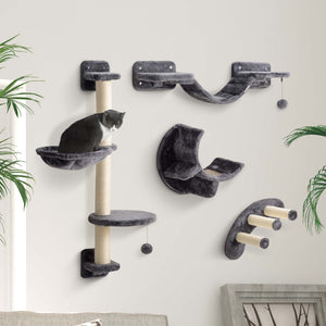 Kletterwand Set für Katzen mit Hängematte und Katzenbrücke
