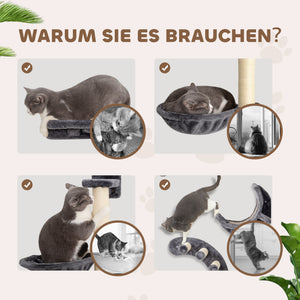 Kletterwand Set für Katzen mit Hängematte und Katzenbrücke