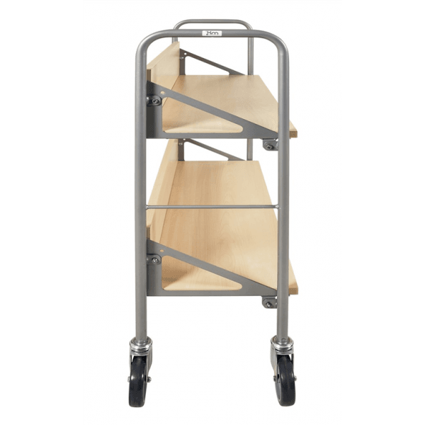 Archivwagen in Birkeoptik mit 2 schrägen Böden 50kg Tragkraft