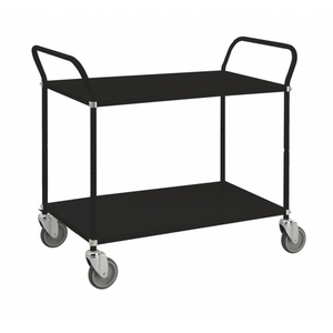 Tischwagen Etagenwagen Schwarz 2 Böden mit Bremse