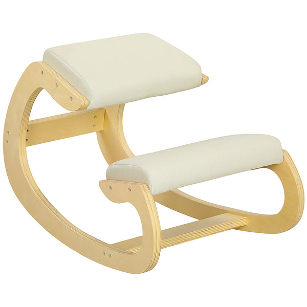 Kniehocker Kniestuhl ergonomisch schaukelnd für Homeoffice creme