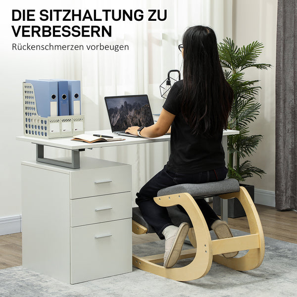Kniehocker ergonomisch schaukelnd für Homeoffice grau