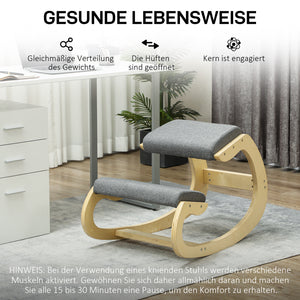 Kniehocker ergonomisch schaukelnd für Homeoffice grau