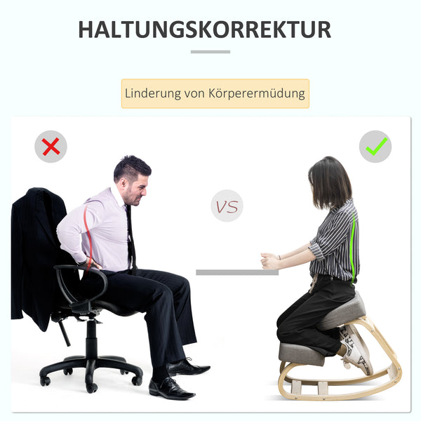 Kniestuhl ergonomisch für gesunde Sitzhaltung Birkenholz