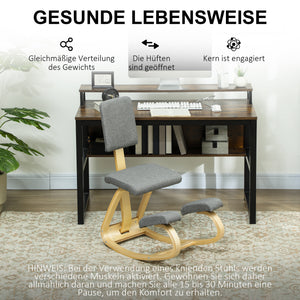 Kniestuhl ergonomisch für Büro Homeoffice und Meditation grau