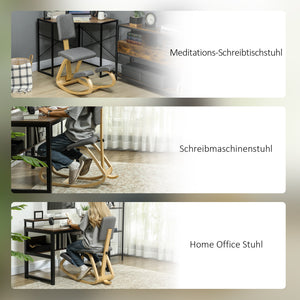 Kniestuhl ergonomisch für Büro Homeoffice und Meditation grau