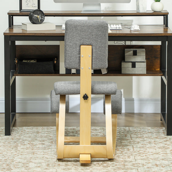 Kniestuhl ergonomisch für Büro Homeoffice und Meditation grau