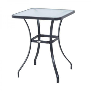 Gartentisch Bistrotisch Hartglas Metall 68,5x68,5cm Schwarz