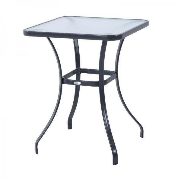 Gartentisch Bistrotisch Hartglas Metall 68,5x68,5cm Schwarz