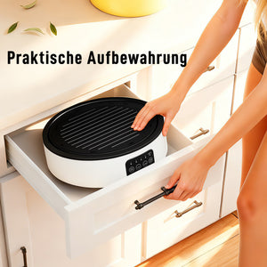Kochplatte mit Grillfunktion und 2 Kochzonen 2000W weiss