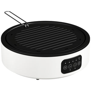 Kochplatte mit Grillfunktion und 2 Kochzonen 2000W weiss