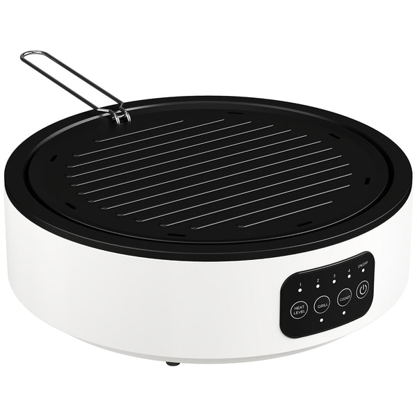Kochplatte mit Grillfunktion und 2 Kochzonen 2000W weiss