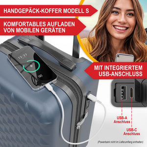 Kofferset 4tlg inkl. Kofferwaage und Schutzhülle Blau