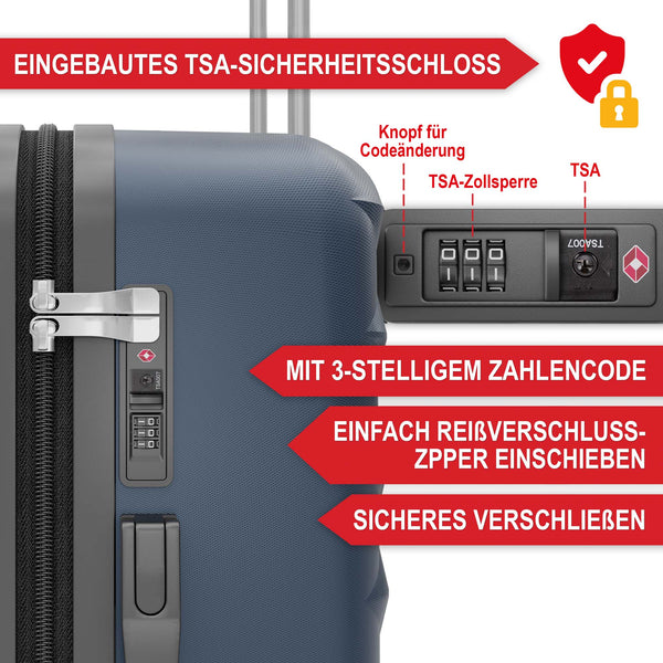 Kofferset 4tlg inkl. Kofferwaage und Schutzhülle Blau