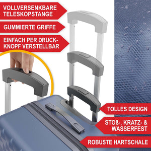 Kofferset 4tlg inkl. Kofferwaage und Schutzhülle Blau