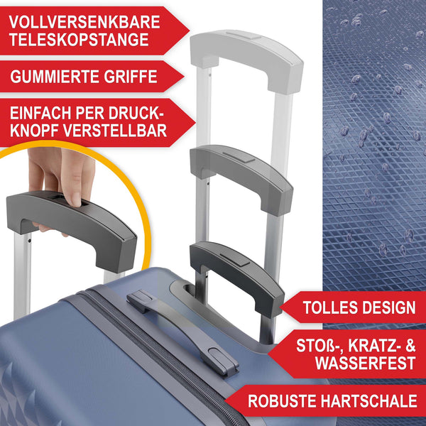 Kofferset 4tlg inkl. Kofferwaage und Schutzhülle Blau