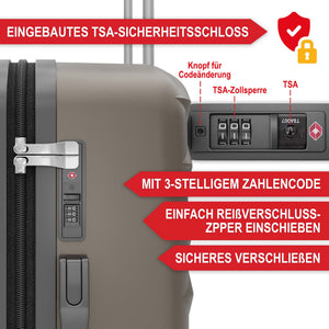 Kofferset 4tlg inkl. Kofferwaage und Schutzhülle Champagner