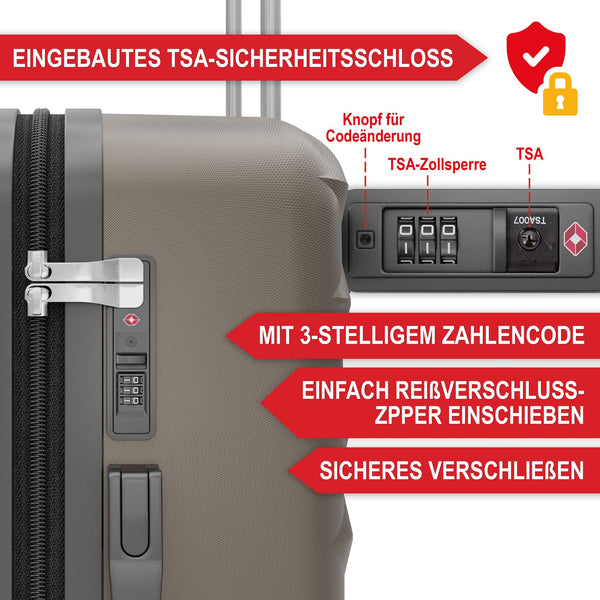 Kofferset 4tlg inkl. Kofferwaage und Schutzhülle Champagner