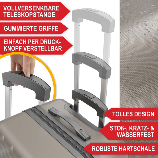 Kofferset 4tlg inkl. Kofferwaage und Schutzhülle Champagner