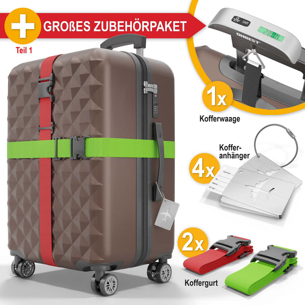 Kofferset 4tlg inkl. Kofferwaage und Schutzhülle Coffee