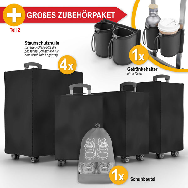 Kofferset 4tlg inkl. Kofferwaage und Schutzhülle Coffee