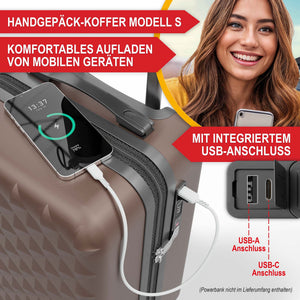 Kofferset 4tlg inkl. Kofferwaage und Schutzhülle Coffee