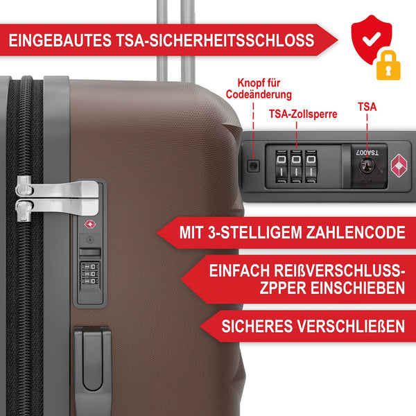 Kofferset 4tlg inkl. Kofferwaage und Schutzhülle Coffee