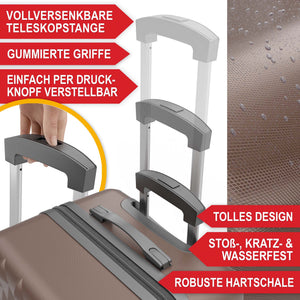 Kofferset 4tlg inkl. Kofferwaage und Schutzhülle Coffee
