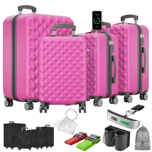 Kofferset 4tlg inkl. Kofferwaage und Schutzhülle Pink