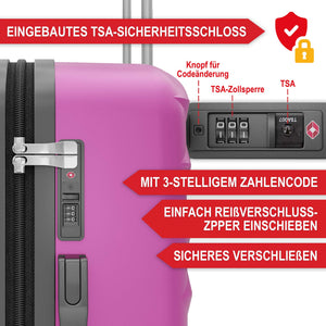 Kofferset 4tlg inkl. Kofferwaage und Schutzhülle Pink