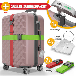 Kofferset 4tlg inkl. Kofferwaage und Schutzhülle Rose