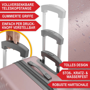 Kofferset 4tlg inkl. Kofferwaage und Schutzhülle Rose