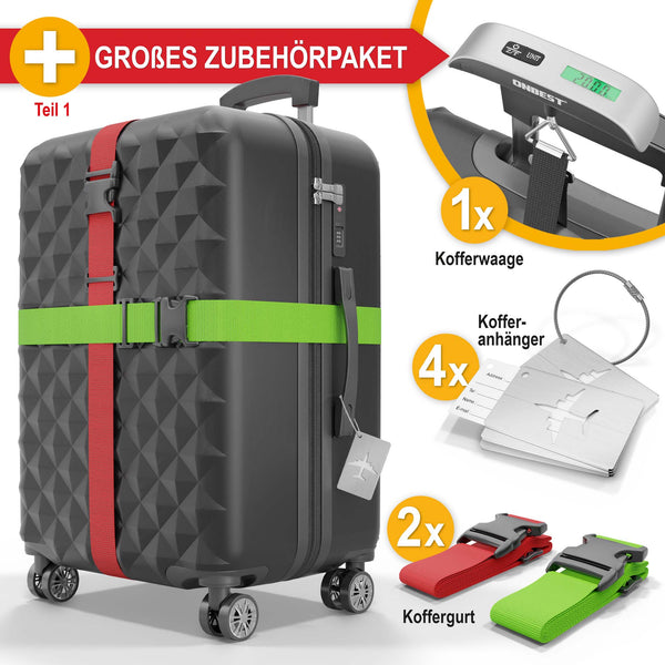 Kofferset 4tlg inkl. Kofferwaage und Schutzhülle Schwarz