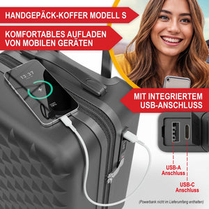 Kofferset 4tlg inkl. Kofferwaage und Schutzhülle Schwarz