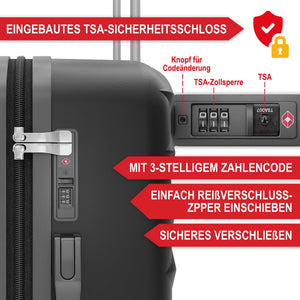 Kofferset 4tlg inkl. Kofferwaage und Schutzhülle Schwarz