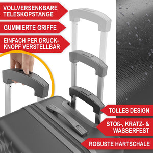 Kofferset 4tlg inkl. Kofferwaage und Schutzhülle Schwarz