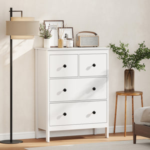 Kommode mit 4 Schubladen für Schlafzimmer und Flur weiss