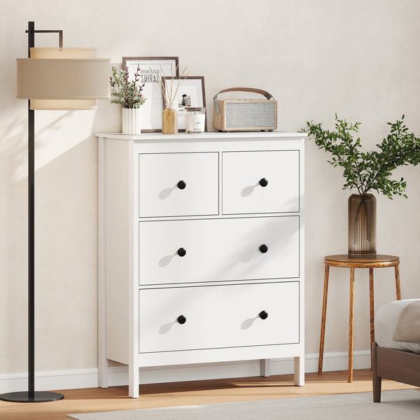 Kommode mit 4 Schubladen für Schlafzimmer und Flur weiss