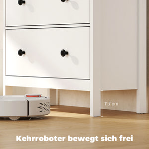 Kommode mit 4 Schubladen für Schlafzimmer und Flur weiss