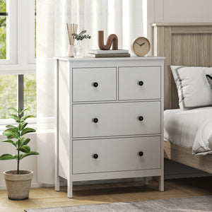 Kommode mit 4 Schubladen für Schlafzimmer und Flur weiss