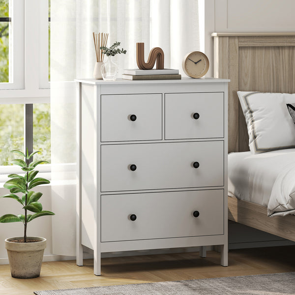 Kommode mit 4 Schubladen für Schlafzimmer und Flur weiss