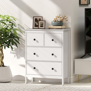 Kommode mit 4 Schubladen für Schlafzimmer und Flur weiss