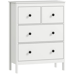 Kommode mit 4 Schubladen für Schlafzimmer und Flur weiss