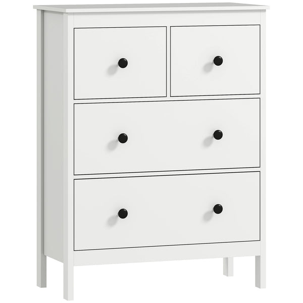 Kommode mit 4 Schubladen für Schlafzimmer und Flur weiss