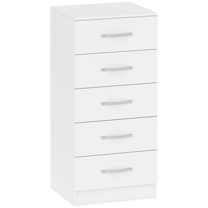 Kommode mit 5 Schubladen für Kleidung und Aufbewahrung weiss