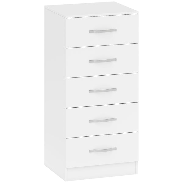 Kommode mit 5 Schubladen für Kleidung und Aufbewahrung weiss