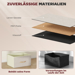 Kommode mit 8 Stoffschubladen und Aufbewahrung für Schlafzimmer beige