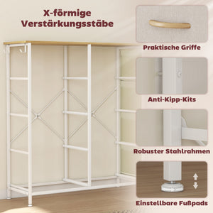 Kommode mit 8 Stoffschubladen und Aufbewahrung für Schlafzimmer beige